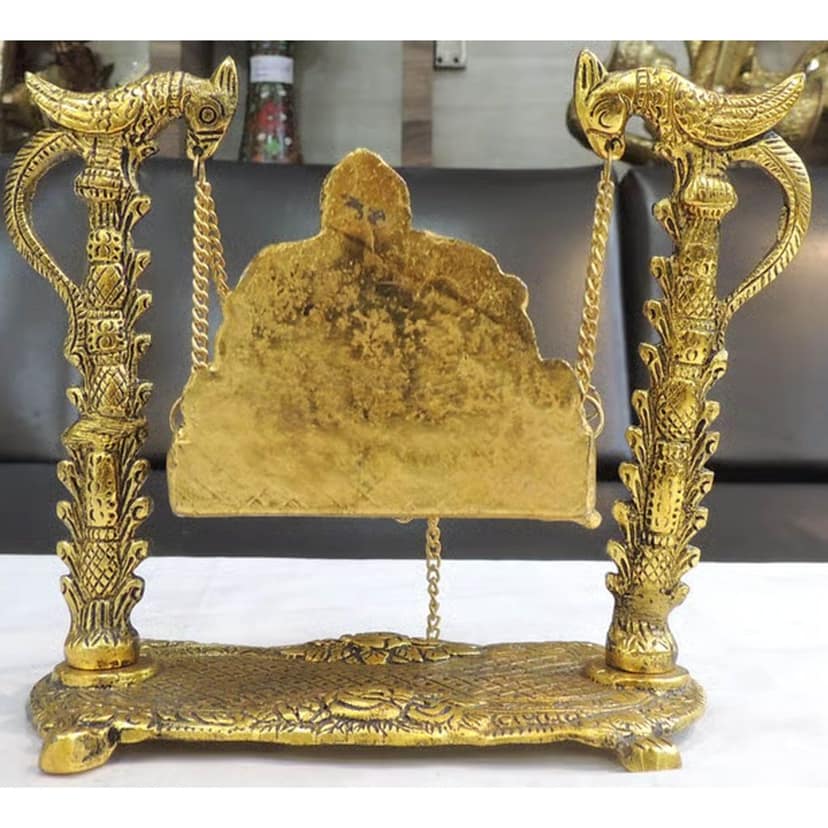 Aluminium Showpiece Peacock Jhula, Height : 6.5 Inch (ASMAS426 N) view 4
