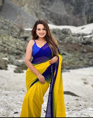 Dyed Padding Georgette Saree