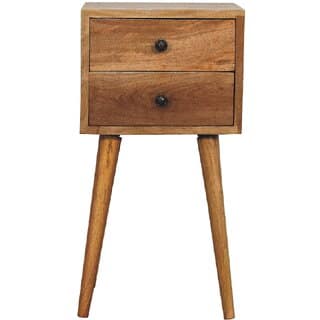 Mini 2 Drawer Oak-ish Bedside view 2