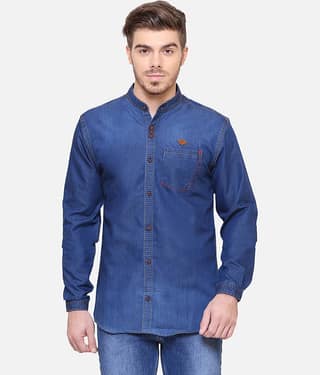 Kuons Avenue - Blue Denim Slim Fit Men's Casual Shirt ( Pack of 1 )
