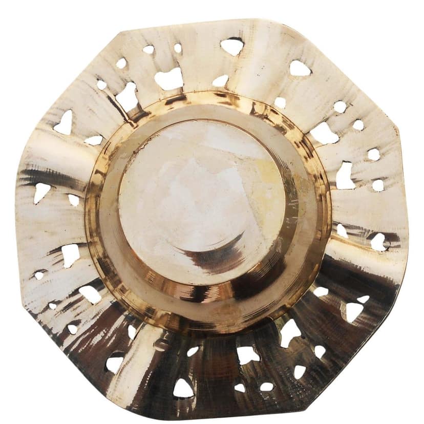 Handmade Brass Ash Tray | Handcrafted Metal Showpiece, Height : 1 Inch (ZMAS382 B) view 3