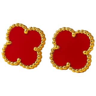 KIMTI Red Clover Anti Tarnish Stud Earring