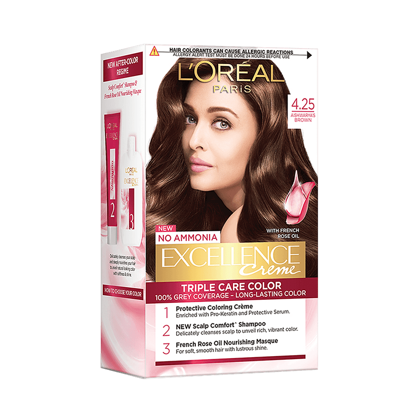 Loreal Paris Excellence Creme Hair Colour, 72 Ml + 100 G 4.25 Aishwarya's Brown view 2