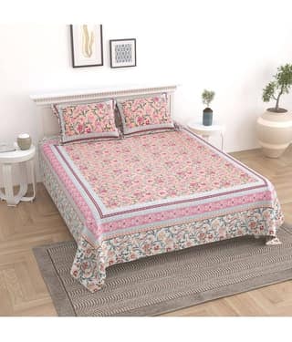 Uniqchoice Cotton King Bedsheet ( Blue )