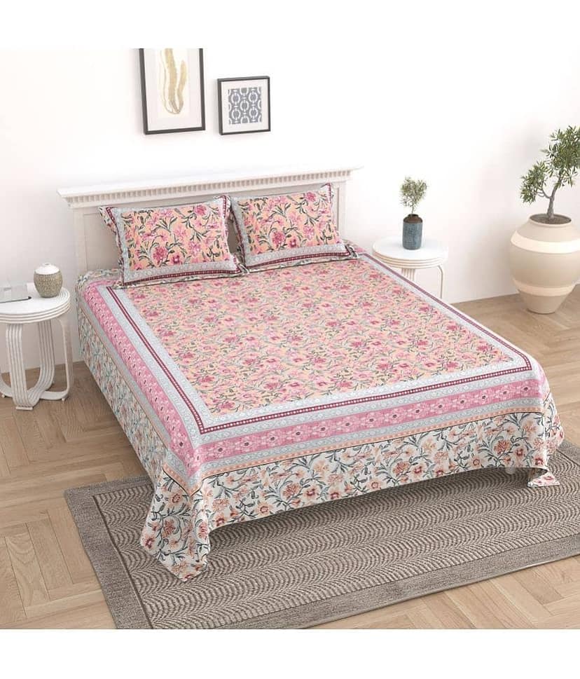 Uniqchoice Cotton King Bedsheet ( Blue )