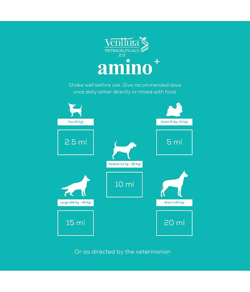 Venttura Amino+ Supplements for Pet Dogs | AntiOxidants & Vitamins | (150 ml) view 4