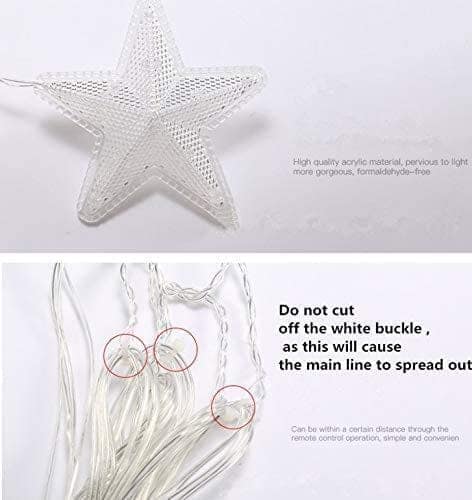 GLOWSERIE Star Hanging LED Fairy Lights for Wall, Window, Bedroom, Wedding & Holiday Decorative Lighting view 2