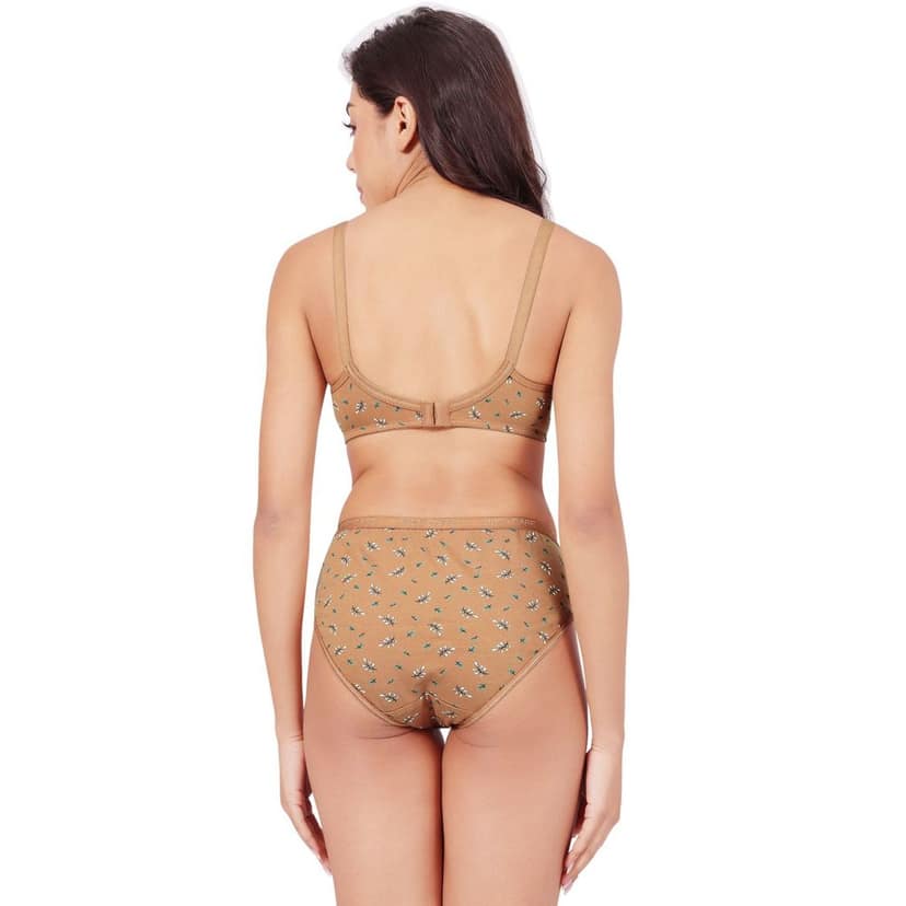 Bodycare Women's Assorted Prints Combed Cotton Bra & Panty Set 6450C view 3