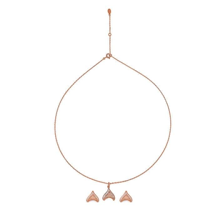 Rose Gold Mermaid's Tail Pendant Set view 4