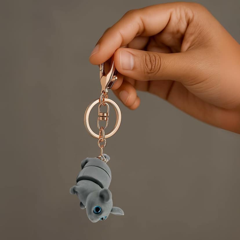 Vinglits Farm Buddies 3D Printed Keychains – Articulated Animal Toys, Pocket-Friendly Keyrings, Stress Relief Desk Toy for Kids (Alex – The Rat, Medium) view 5