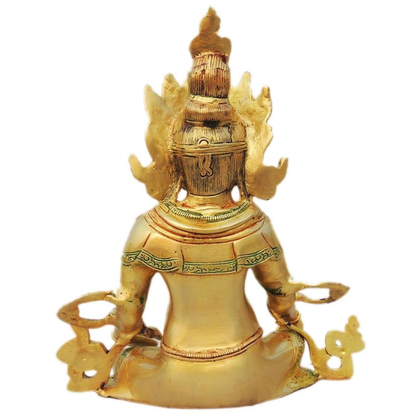 Brass Kuber Ji Statue - Lord of Wealth Decorative Idol, Height : 10 Inch (BSMAS1244 B) view 3