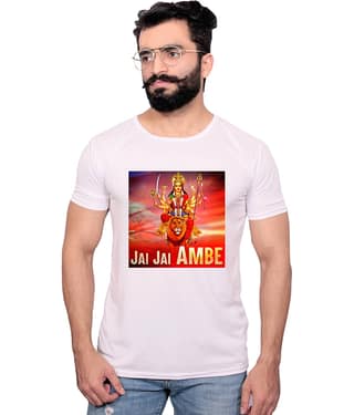 Nityanand Enterprises White Cotton Blend T-Shirt