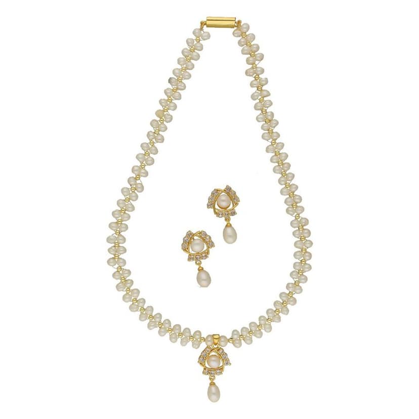 Sri Jagdamba Pearls Elegance Pearl Necklace Set view 3