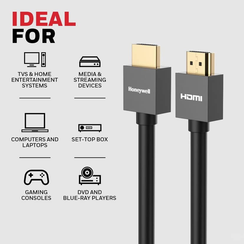Honeywell High-Speed HDMI V2.0 Cable With Ethernet- 2 Meters view 3