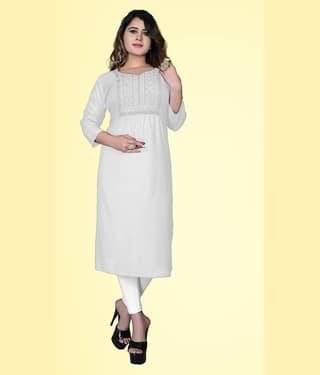 haya fashion - Grey Rayon Women's Straight Kurti ( Pack of 1 )