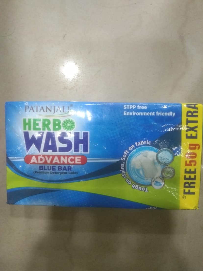 Patanjali Herb Wash Advance Blue bar (premium detergent cake)