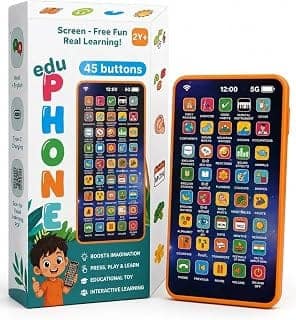 BlackZone Bilingual Kids Educational Toy Phone with Voice Recording