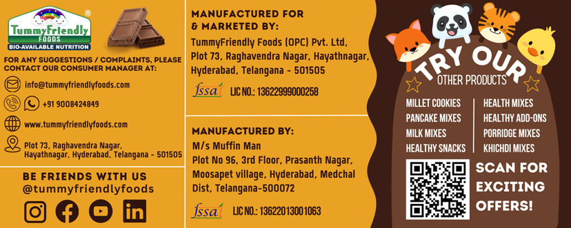 Tummy Friendly Foods Millet Cookies - Chocolate - 75 g. Healthy Ragi cookies for Baby, Kids & Adults view 5