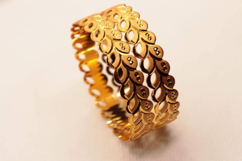 Gold Plated Designer Bangle Set for Women