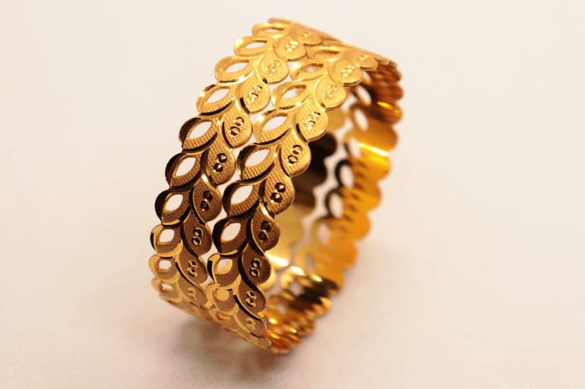 Gold Plated Designer Bangle Set for Women view 3