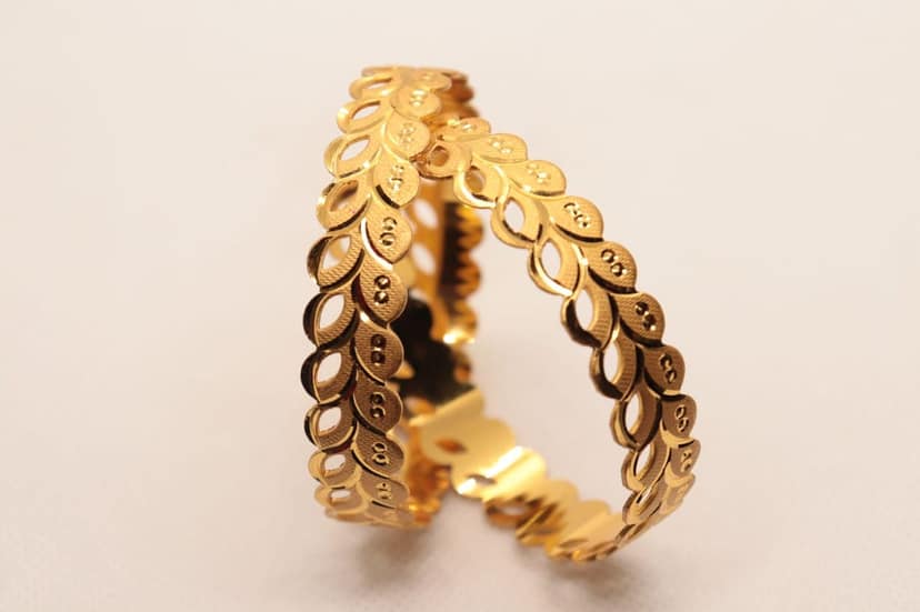 Gold Plated Designer Bangle Set for Women view 4