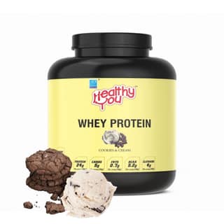 Healthy You Whey Protein | 23.76g Protein, BCAA 5.45g per 33g scoop| Improved Protein Utilisation| Sugar & Dope Free| Easy to Digest| Faster Recovery| Essential Amino Acids