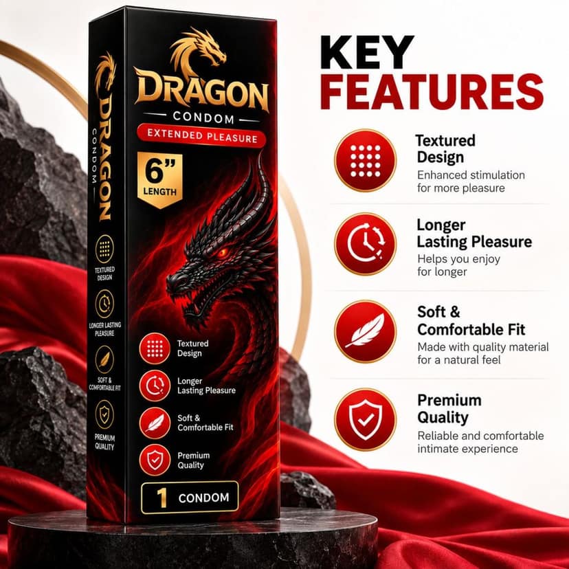 Dragon Textured Condom – Premium Intimate Wellness view 3
