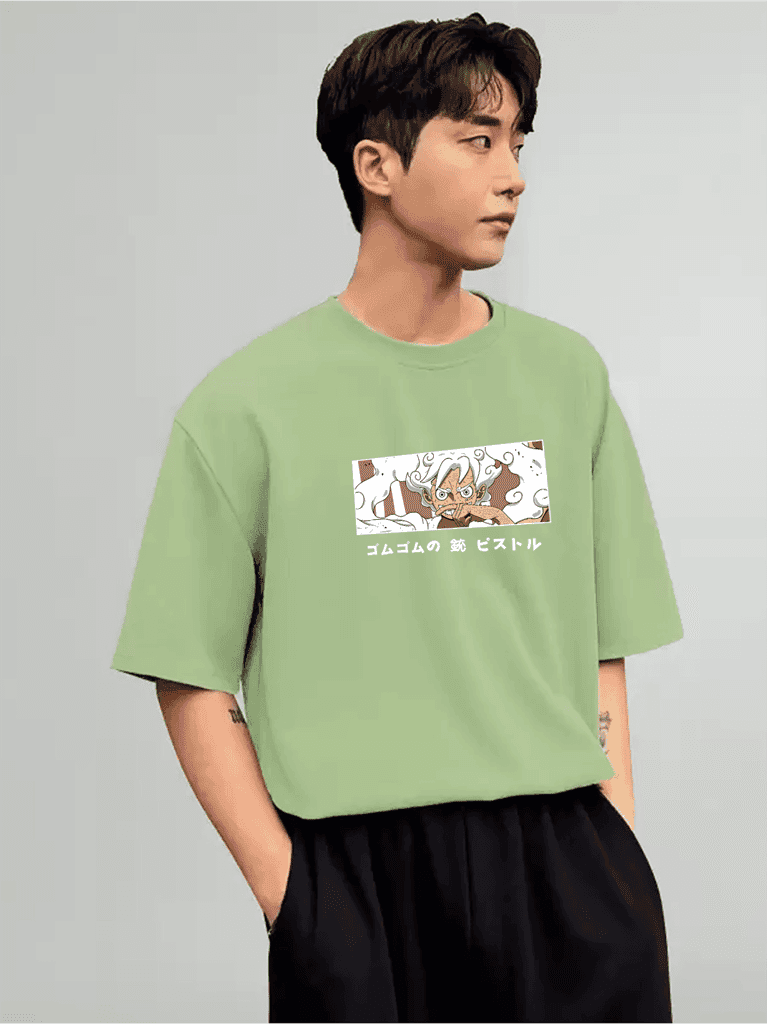 SCOTT FINCHER Men's One Piece Anime T-Shirt, Luffy T-Shirt, Short Sleeve T-Shirt, Casual Streetwear T-Shirt, Hip Hop T-Shirt, Summer Clothes : AA(ARN)LGREEN_133 view 4