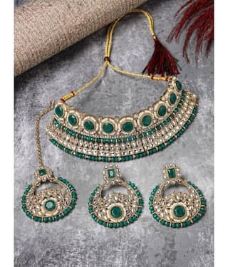 Sukkhi Green Alloy Necklace Set ( Pack of 1 )