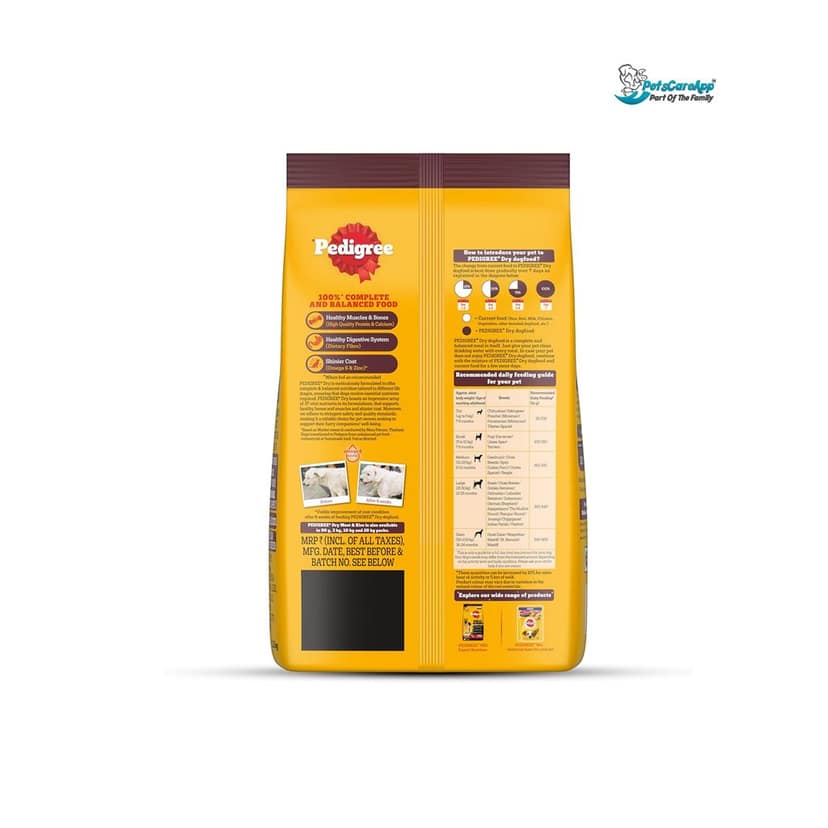 Pedigree Dry Food for Adult Dogs, Meat & Rice Flavour view 2