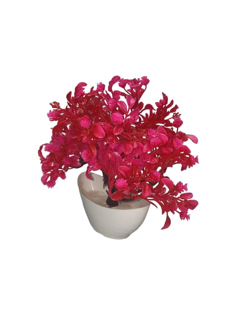 Bonsai Artificial Flower Plant with Pot for Home Decor (Pink) view 2