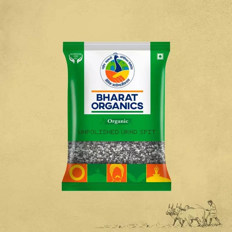 Organic Unpolished Urad Split (Chilka) - Bharat Organics