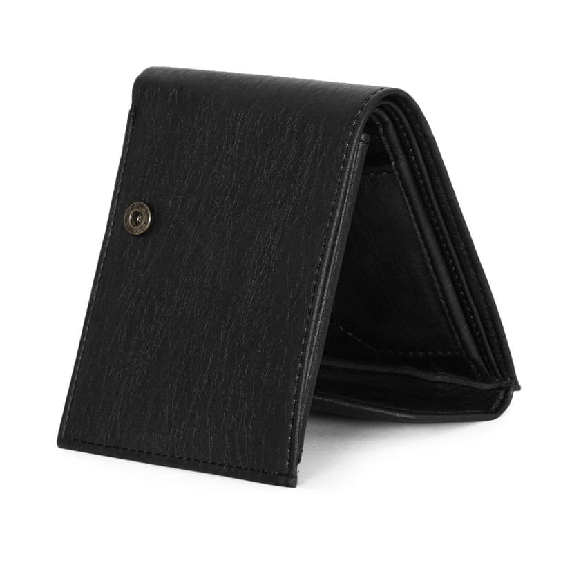 ZOSTER Black Vegan Leather Wallet for Men & Women - Stylish and Sustainable Wallet view 5