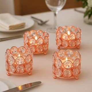 CentraLit Iorn Art Ware Crystal Tealight Candle Holder Votives Bowl for Home Decor, Christams Diya Diwali Decor