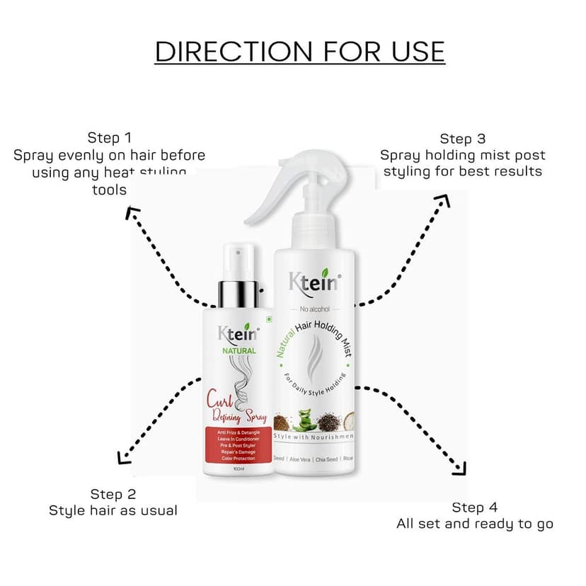 KTEIN CURL STYLE COMBO :Natural Curl Defining Spray and Hair Holding Spray 200 ml view 4