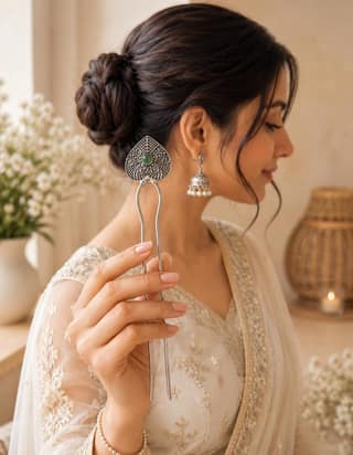 Blubby Elegant Oxidised Silver Juda Stick