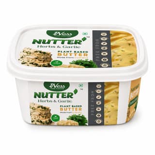 1Ness Nutter Plant Based Herbs & Garlic Butter Alternative | Vegan Dairy Free Butter Spread for Garlic breads, Pasta, Pizza | Lactose Free, Cholesterol Free & Palm Oil Free | Pack of 2 x 200g