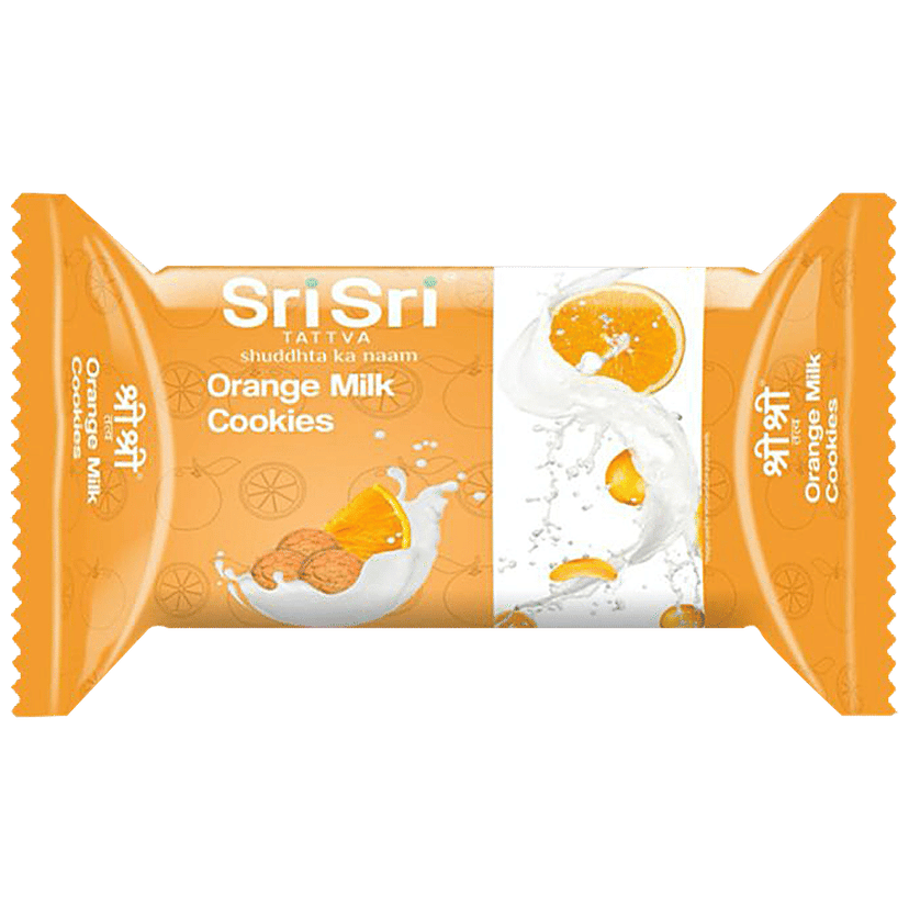Sri Sri Tattva Orange Milk Cookies - Teatime Snack, Baked, 50 g