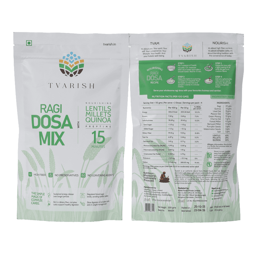Tvarish Instant Ragi Dosa Mixes (2*200g) view 3