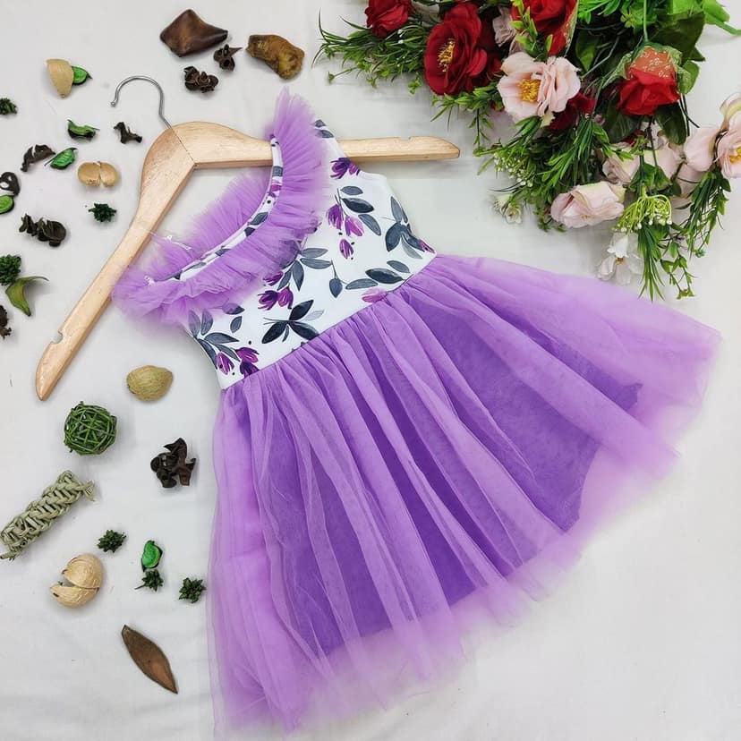 Buy & Try Girl's Modal Printed Frock Mini Length Short Frocks Dress. view 10