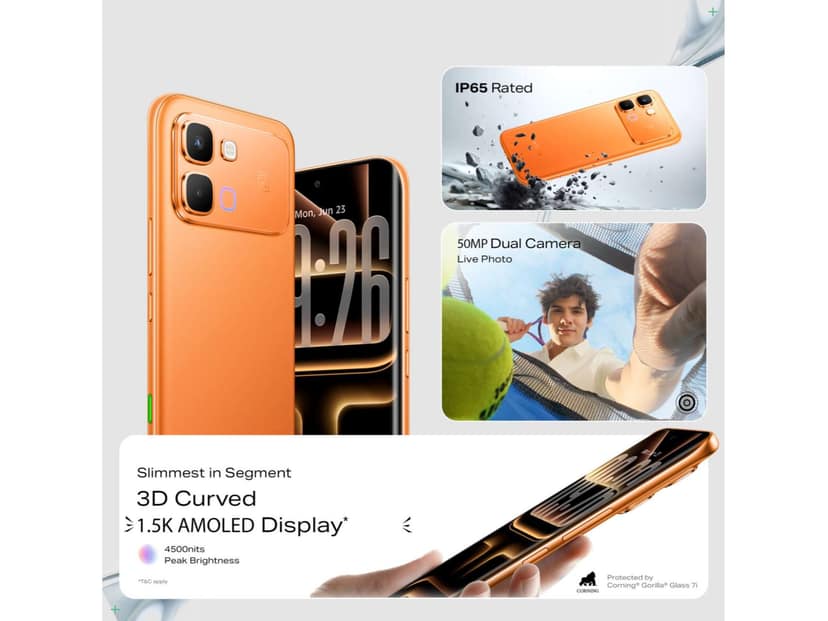 Infinix Note Edge Smartphone, 8GB RAM, 128GB Storage - Solar Orange view 3