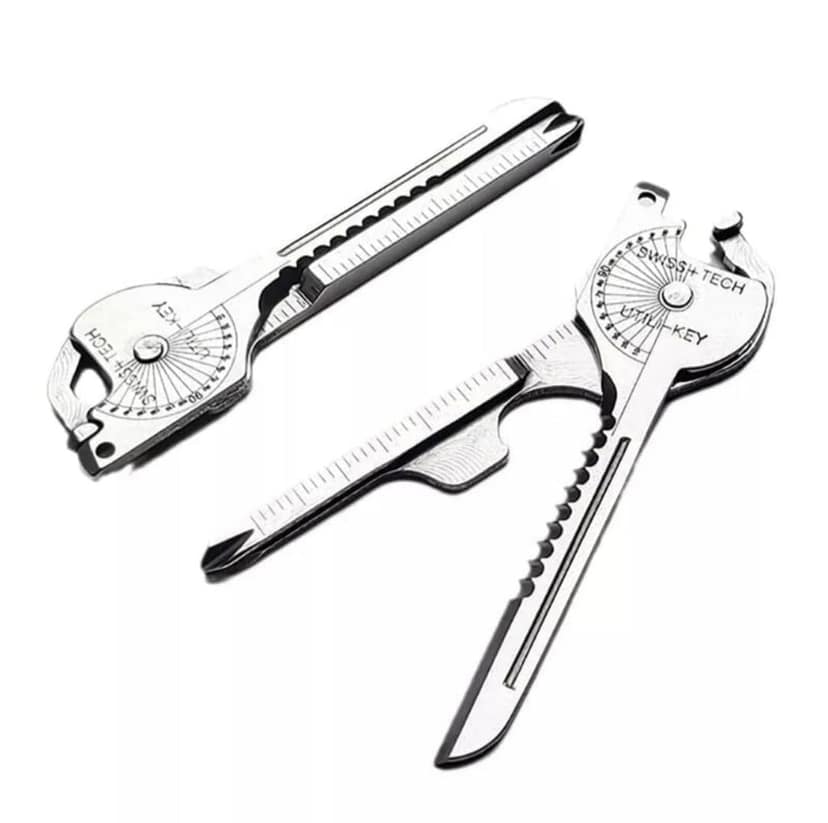 8-in-1 Keychain Multi Tool | Compact Portable Multitool Gadget for Hiking, Traveling, Camping, Picnic, Outdoor Sports, Pocket Utility Tool, Survival Gear