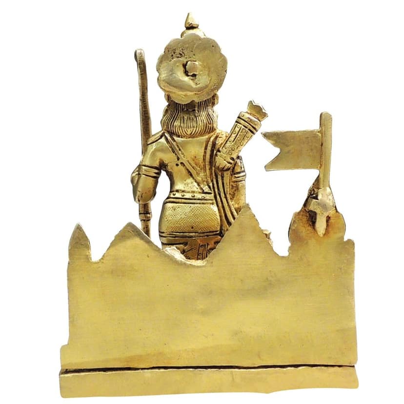 Brass Ram Ji with Temple God Idol - 7.5 Inch Handcrafted Showpiece (BSMAS1813 D) view 3