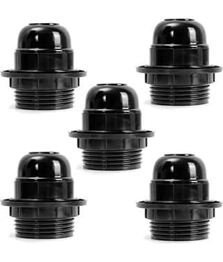 DAJUBHAI E27 Bulb Holder Screw Type Pendant Black - Pack of 2