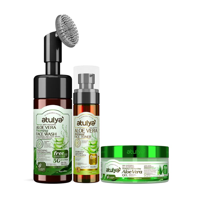 Atulya Aloe Vera Combo (Foaming Face wash + Face Toner + Gel )