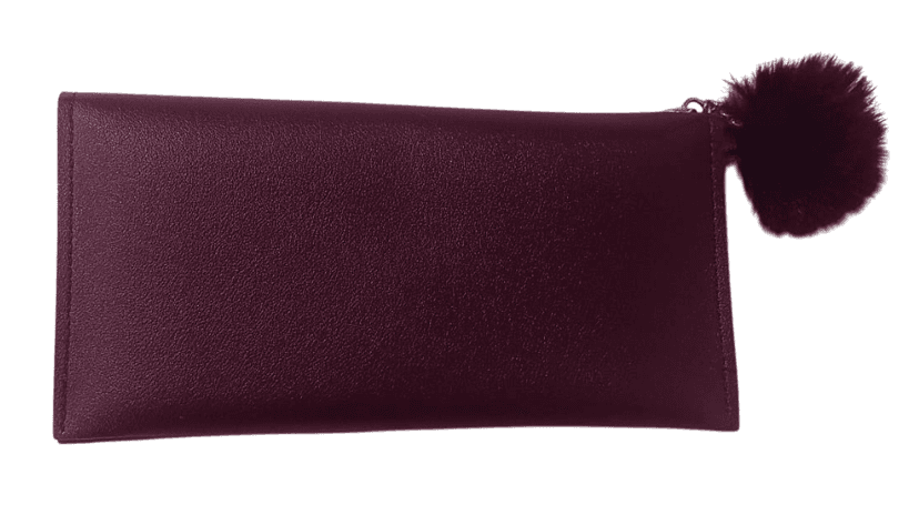 Women's Faux Leather Wallet with Fur Ball Key Chain, Long Bifold Clutch Wallets with Snap Closure for Ladies Girls view 2