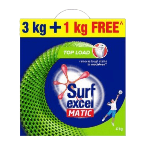 Surf Excel Detergent Powder Matic Top Load 3Kg+1Kg Free