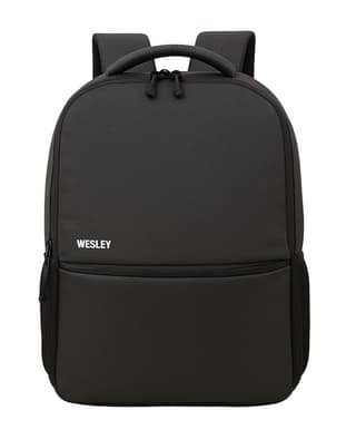 Wesley Black Unisex Laptop Backpack with USB Charging Port
