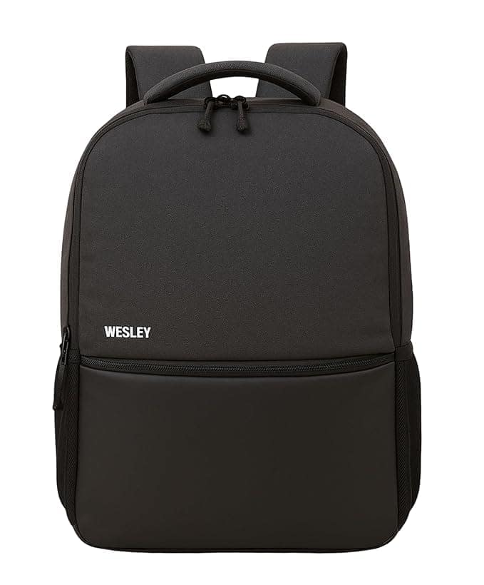 Wesley Black Unisex Laptop Backpack with USB Charging Port