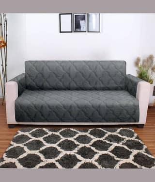 Cortina 3 Seater Velvet Sofa Cover ( Pack of 1 )